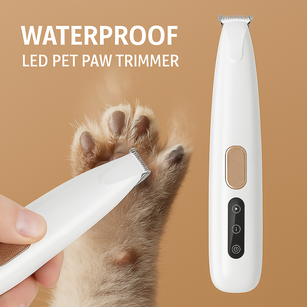 Pfotenpflege mit wasserdichtem LED Haustier-Trimmer